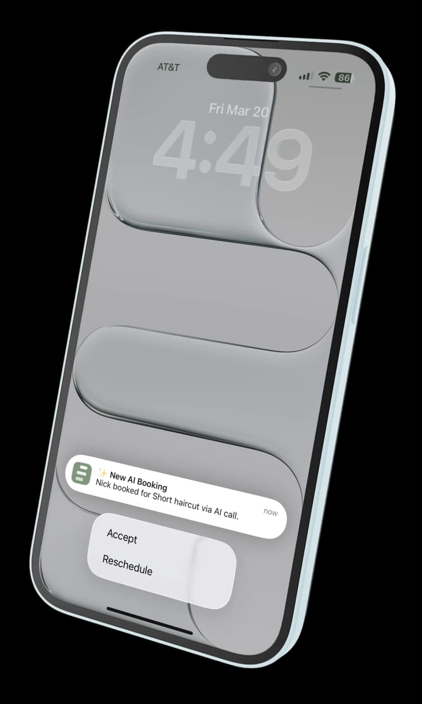 AI booking notification on iPhone